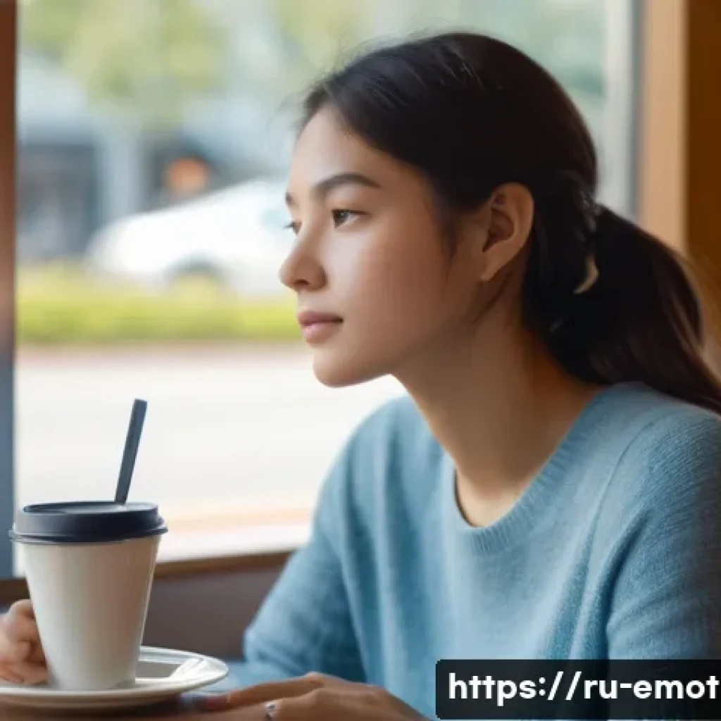 감정전이와 갈등 조정 - **Prompt:** A young adult, dressed in comfortable, modest everyday clothing, is seated at a table in...