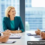 Home 21 감정전이 심리학적 모델 - A warm, modern office environment showing a diverse group of professionals collaborating around a co...